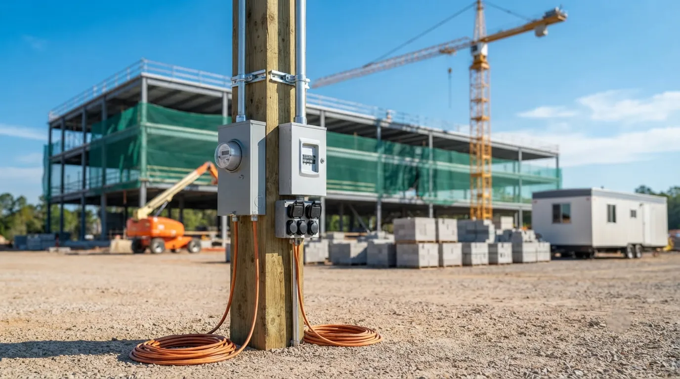 Temporary Power Pole in Fullerton, CA